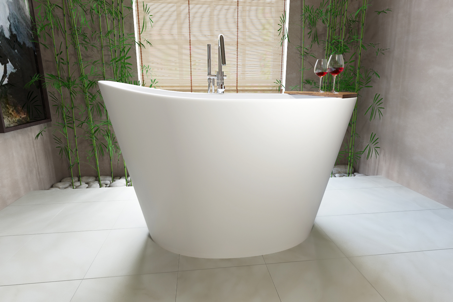 Aquatica True Ofuro Freestanding Stone Japanese Soaking Bathtub